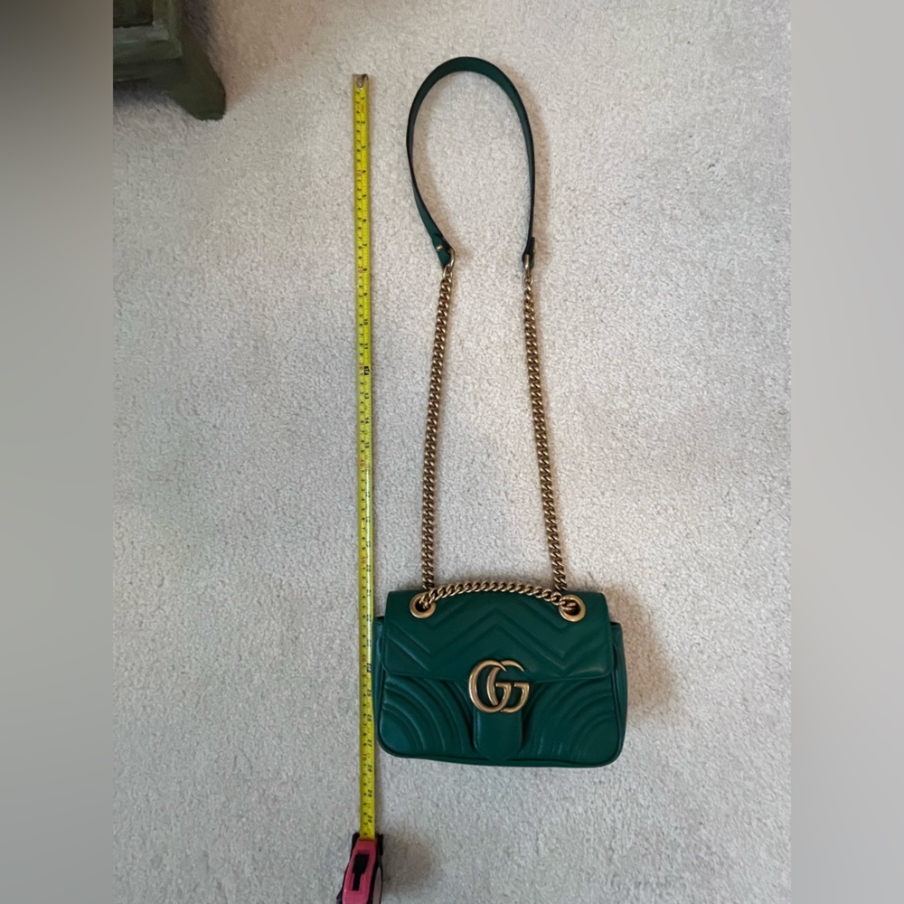 Authentic Gucci Green Shoulder Bag w/ Gold Hardware - Picture 7 of 16